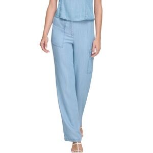 DKNY Women’s Chambray Wide-Leg Pants